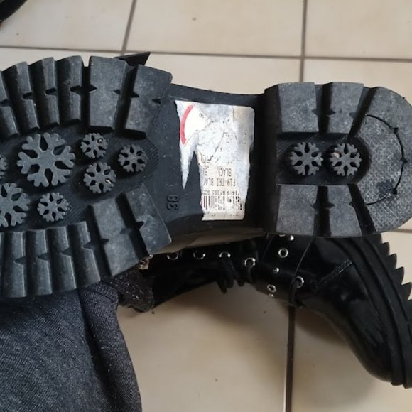 Vero Moda Black Combat Lace-Up Boots with Belt Detail - US 7 / UK 5 / EUR 38 - Picture 6 of 15